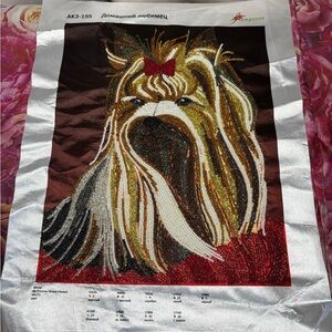 Yorkshire beaded cross stitched art